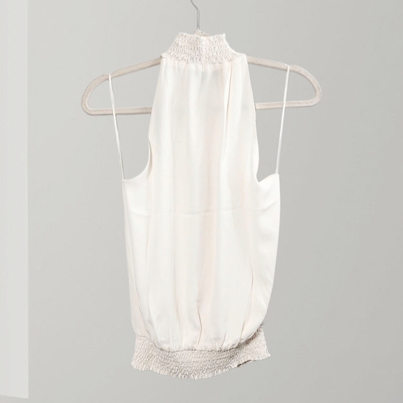 New Revolve x Krisa Smocked Neck Tank In Ivory - Picture 8 of 9